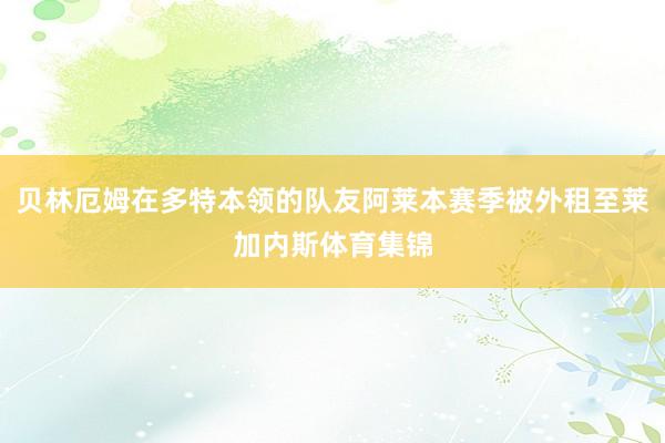 贝林厄姆在多特本领的队友阿莱本赛季被外租至莱加内斯体育集锦