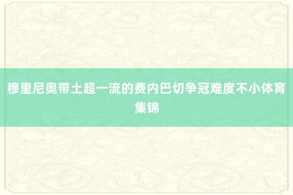 穆里尼奥带土超一流的费内巴切争冠难度不小体育集锦