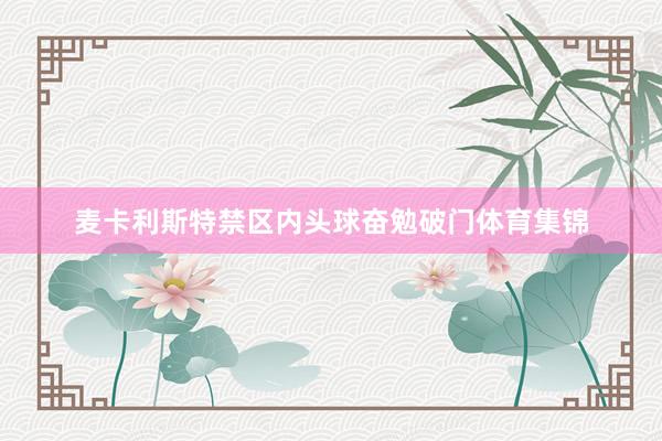 麦卡利斯特禁区内头球奋勉破门体育集锦