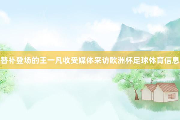 替补登场的王一凡收受媒体采访欧洲杯足球体育信息