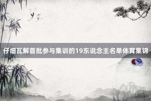 仔细瓦解首批参与集训的19东说念主名单体育集锦
