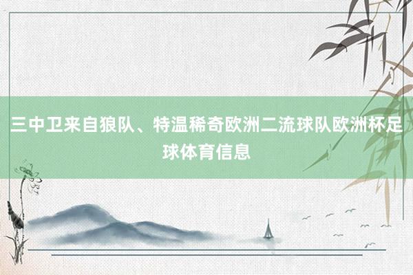 三中卫来自狼队、特温稀奇欧洲二流球队欧洲杯足球体育信息