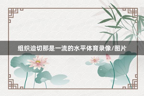 组织迫切那是一流的水平体育录像/图片