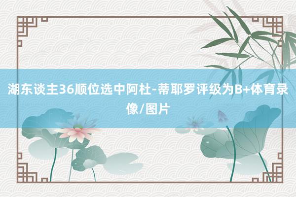 湖东谈主36顺位选中阿杜-蒂耶罗评级为B+体育录像/图片