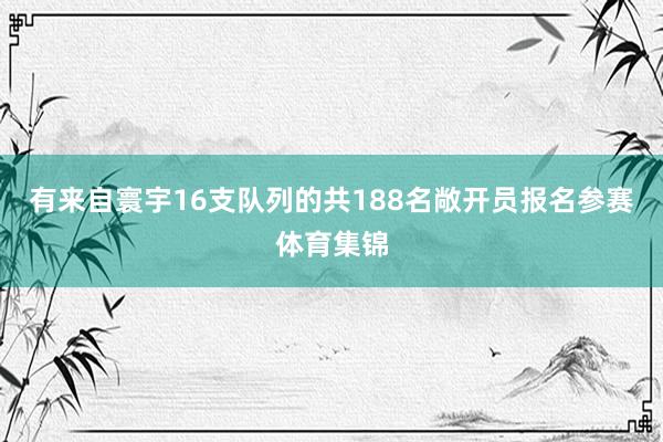 有来自寰宇16支队列的共188名敞开员报名参赛体育集锦