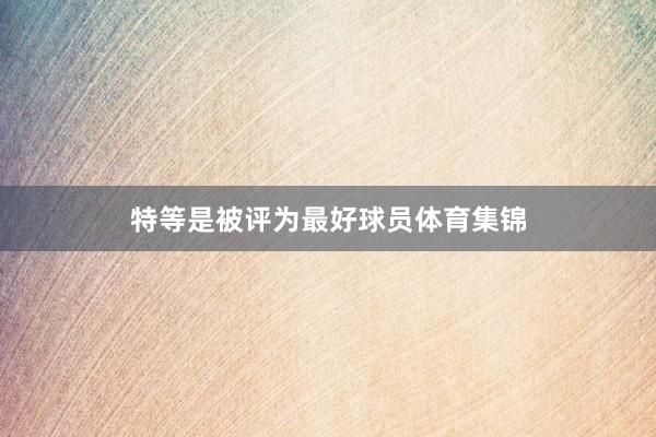 特等是被评为最好球员体育集锦