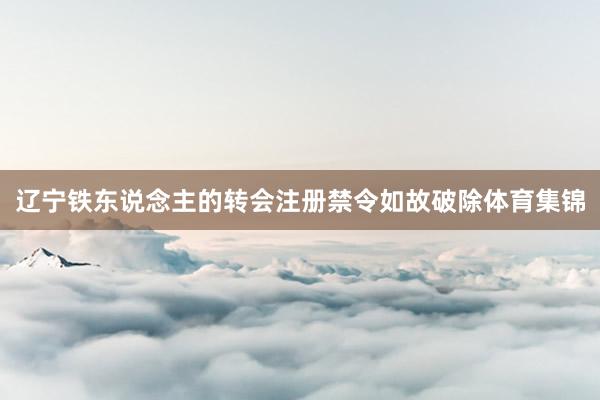 辽宁铁东说念主的转会注册禁令如故破除体育集锦