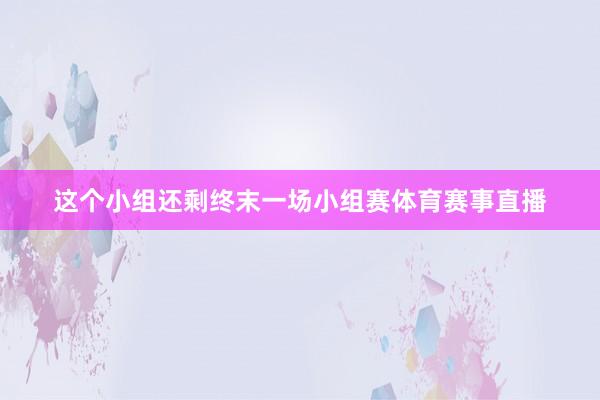 这个小组还剩终末一场小组赛体育赛事直播