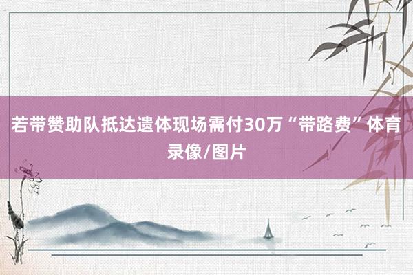 若带赞助队抵达遗体现场需付30万“带路费”体育录像/图片