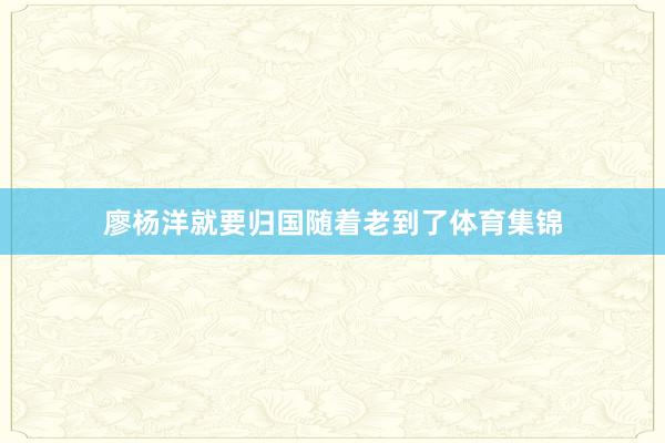 廖杨洋就要归国随着老到了体育集锦