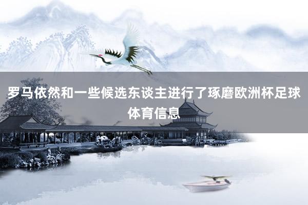 罗马依然和一些候选东谈主进行了琢磨欧洲杯足球体育信息