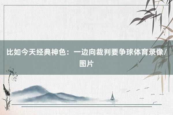 比如今天经典神色：一边向裁判要争球体育录像/图片