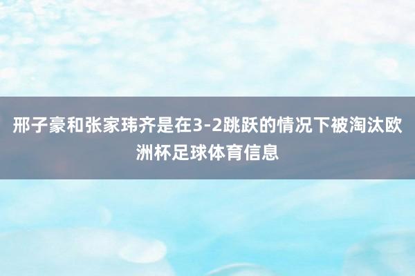 邢子豪和张家玮齐是在3-2跳跃的情况下被淘汰欧洲杯足球体育信息