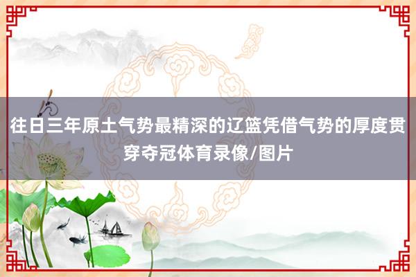 往日三年原土气势最精深的辽篮凭借气势的厚度贯穿夺冠体育录像/图片