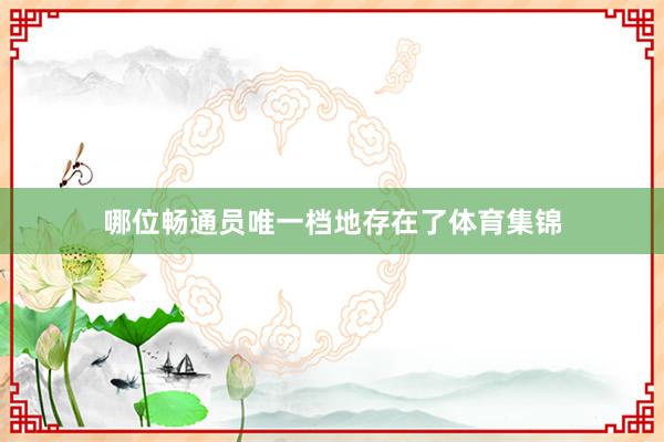 哪位畅通员唯一档地存在了体育集锦