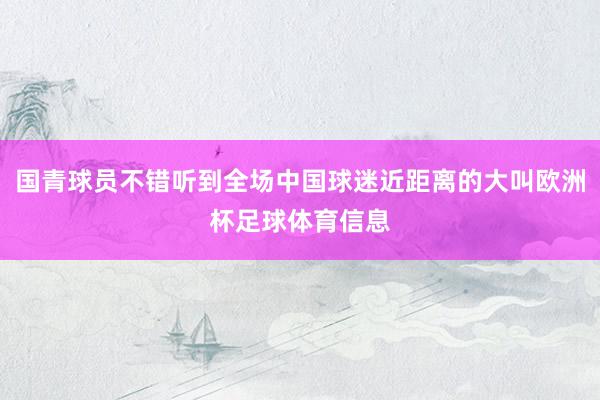 国青球员不错听到全场中国球迷近距离的大叫欧洲杯足球体育信息