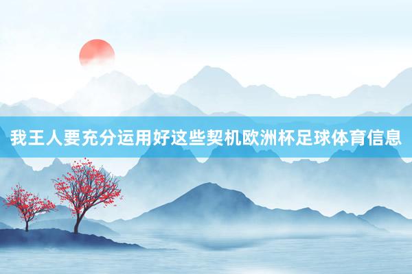 我王人要充分运用好这些契机欧洲杯足球体育信息